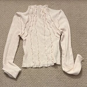 Urban Outfitters Cream Textured Blouse